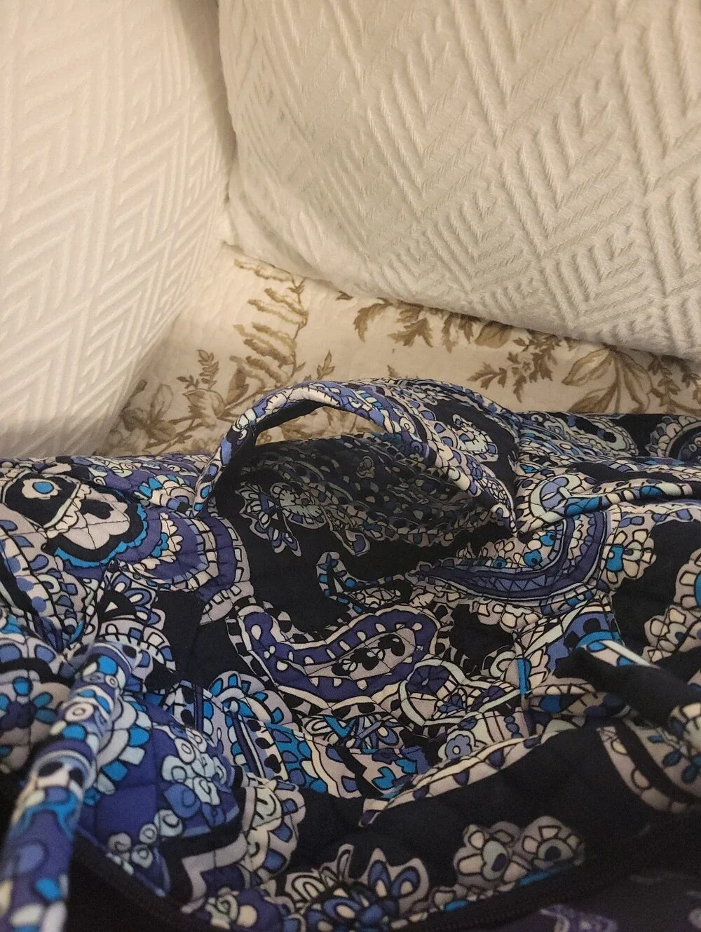 Vera Bradley Quilted Paisley Crossbody Tote Bag - Blue